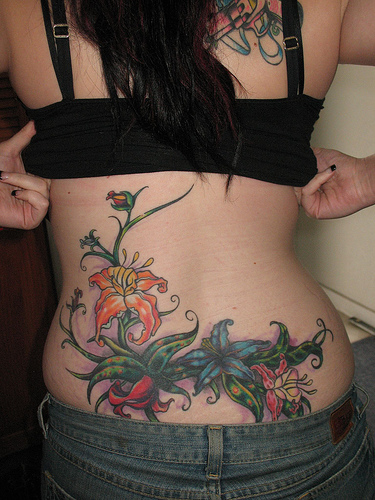 eccentric lower back tattoos