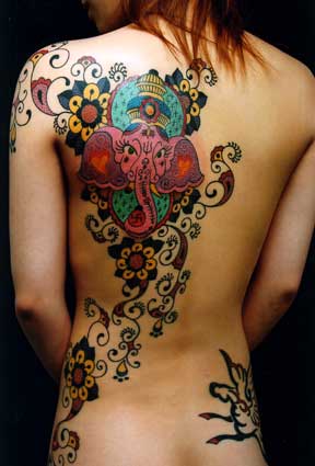 passion flower tattoo. tattoo art